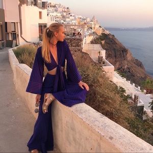 beautiful royal blue pinstripe 2 piece set